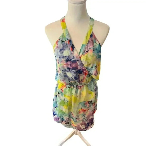 PARKER multicolor faux wrap sleeveless dress size medium - Picture 3 of 11